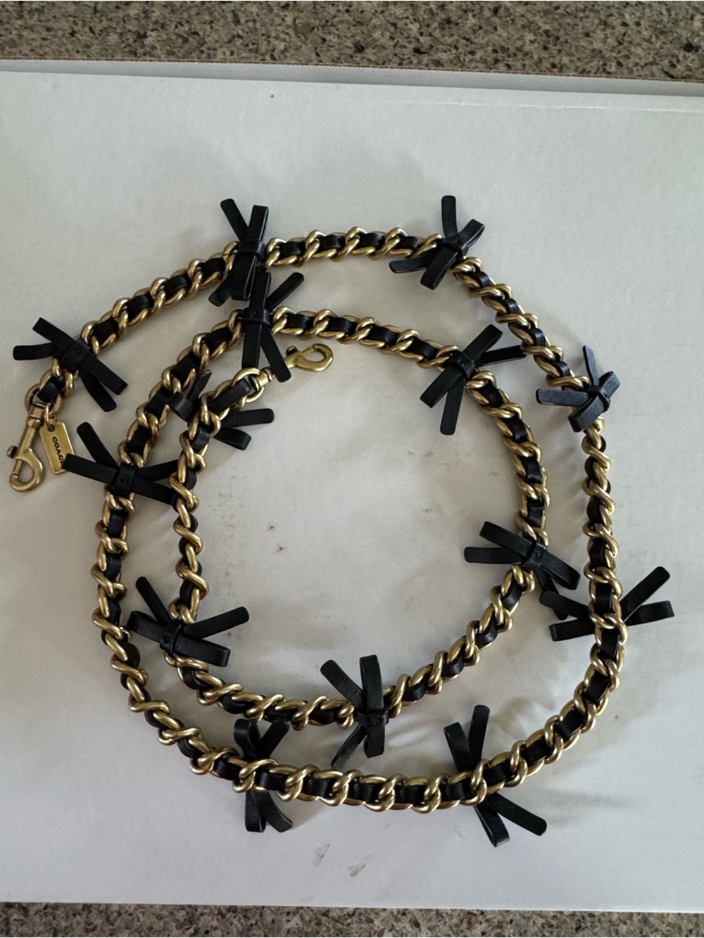 🖤 Black Leather and Gold-Tone Chain Strap🖤 - Picture 5 of 16